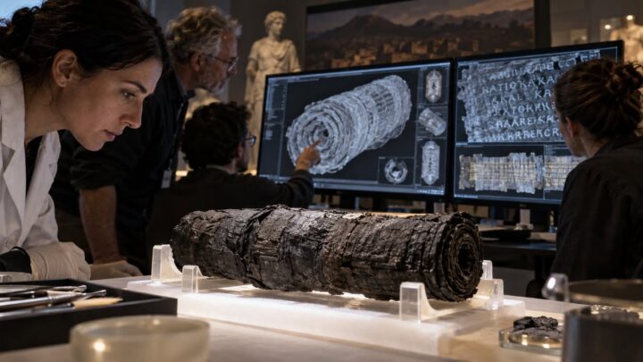 A Volcano Turned a Library Into Charcoal. AI Is Reading It Anyway.